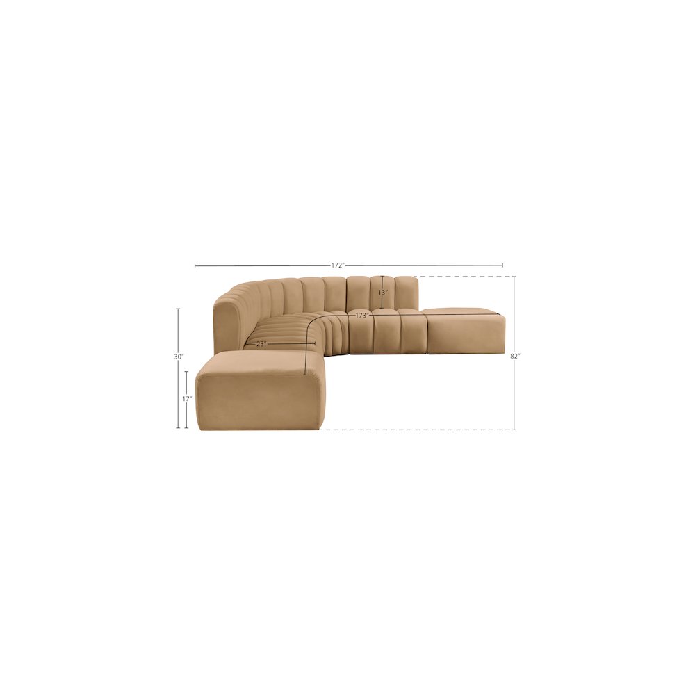 Arc Camel Velvet Modular Sofa