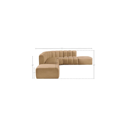 Arc Camel Velvet Modular Sofa