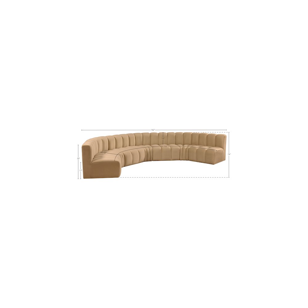 Arc Camel Velvet Modular Sofa