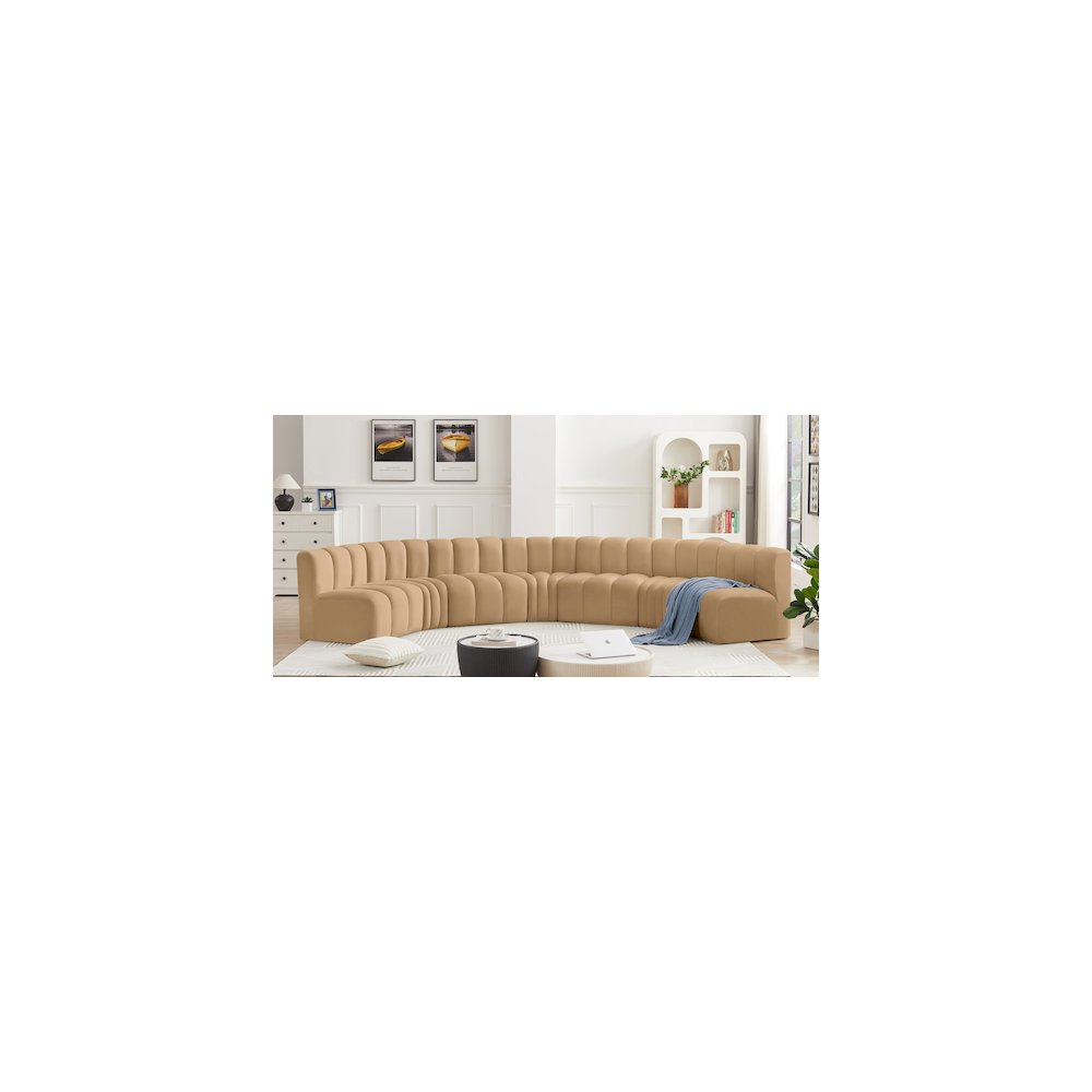 Arc Camel Velvet Modular Sofa