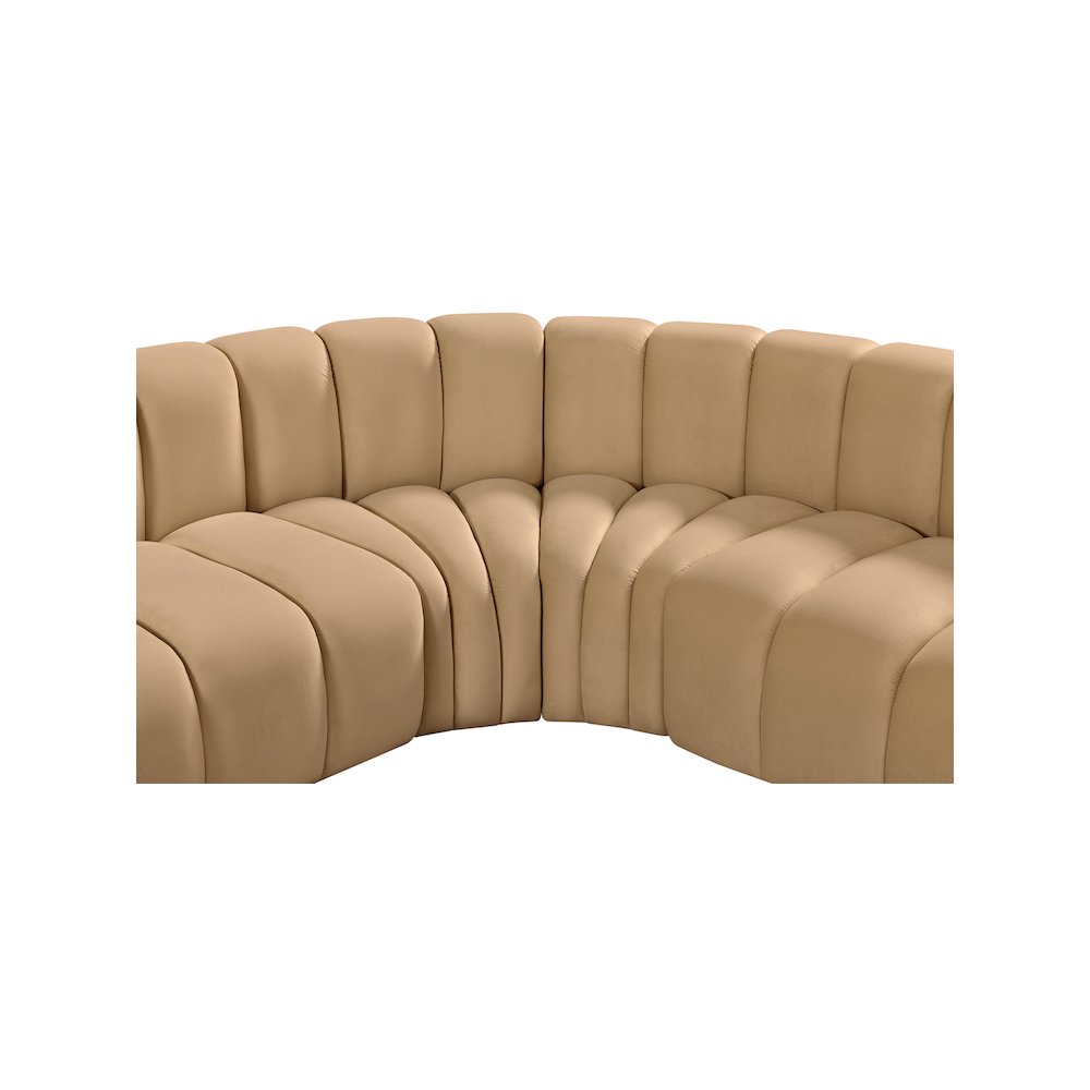 Arc Camel Velvet Modular Sofa
