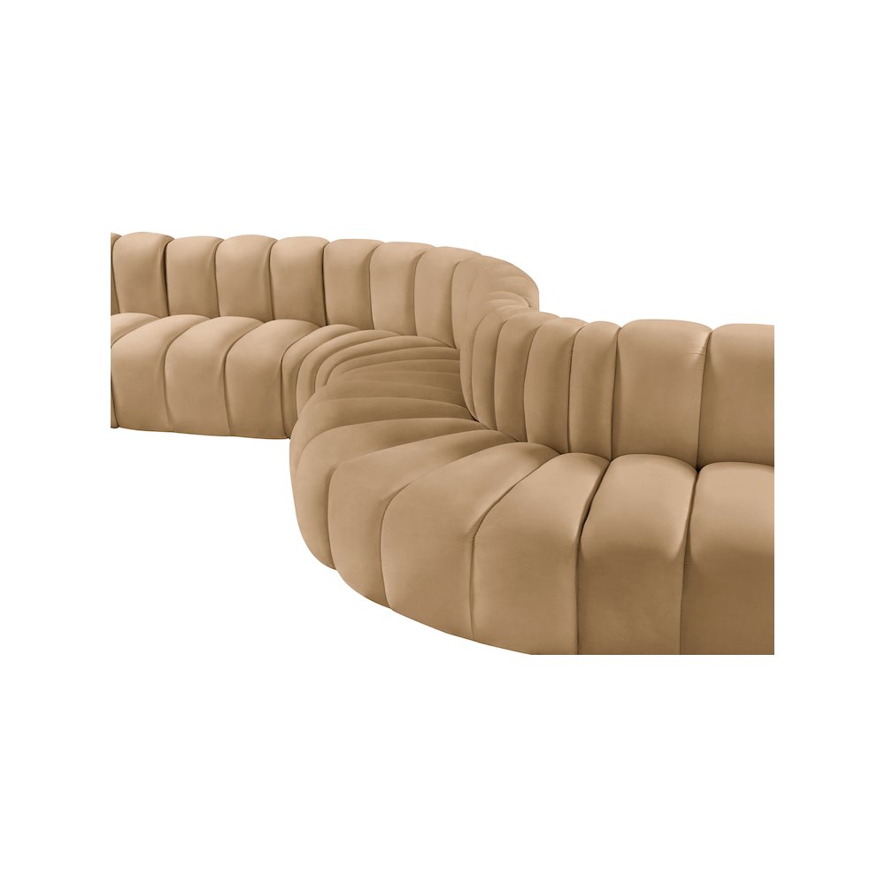 Arc Camel Velvet Modular Sofa