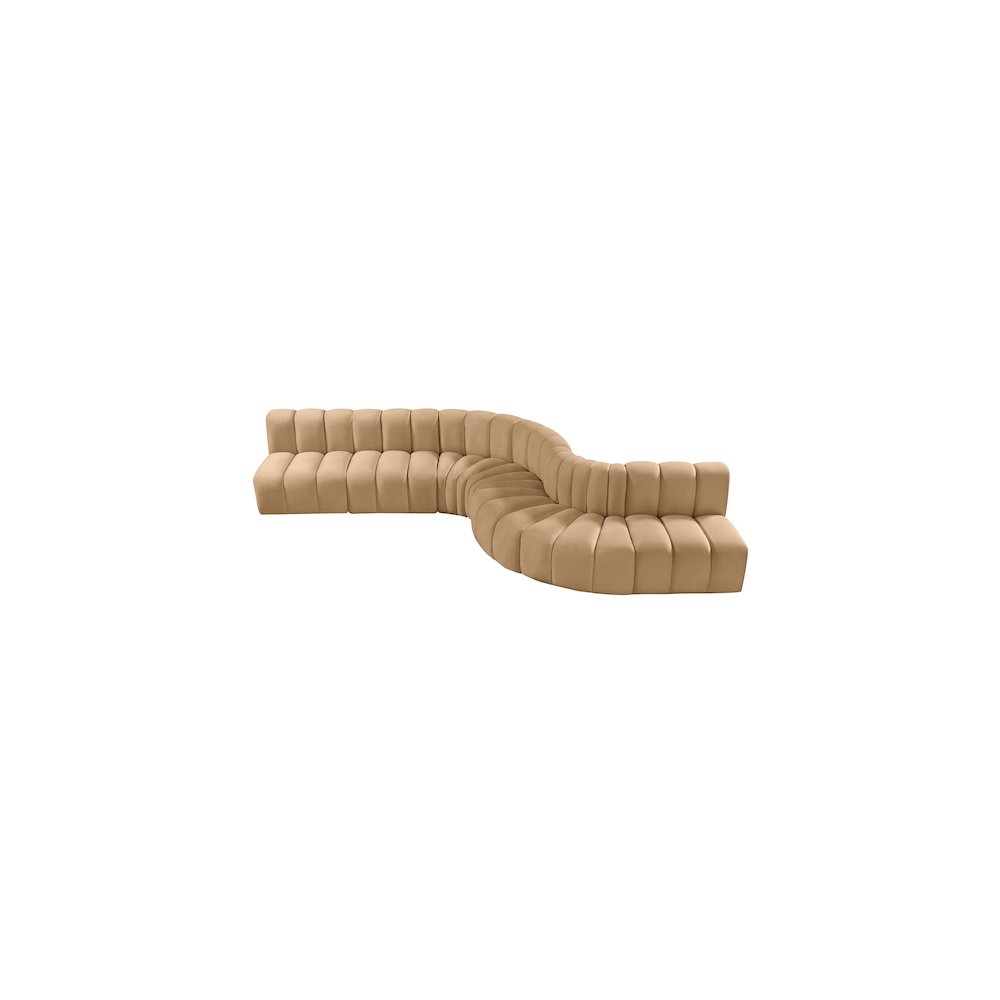 Arc Camel Velvet Modular Sofa