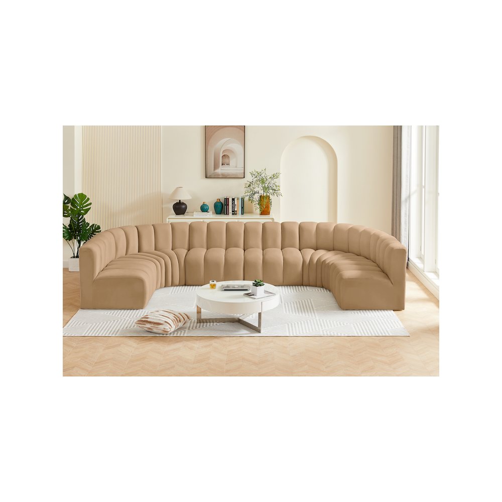 Arc Camel Velvet Modular Sofa