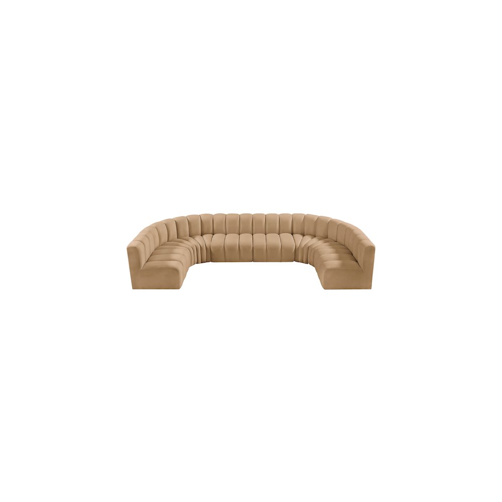 Arc Camel Velvet Modular Sofa