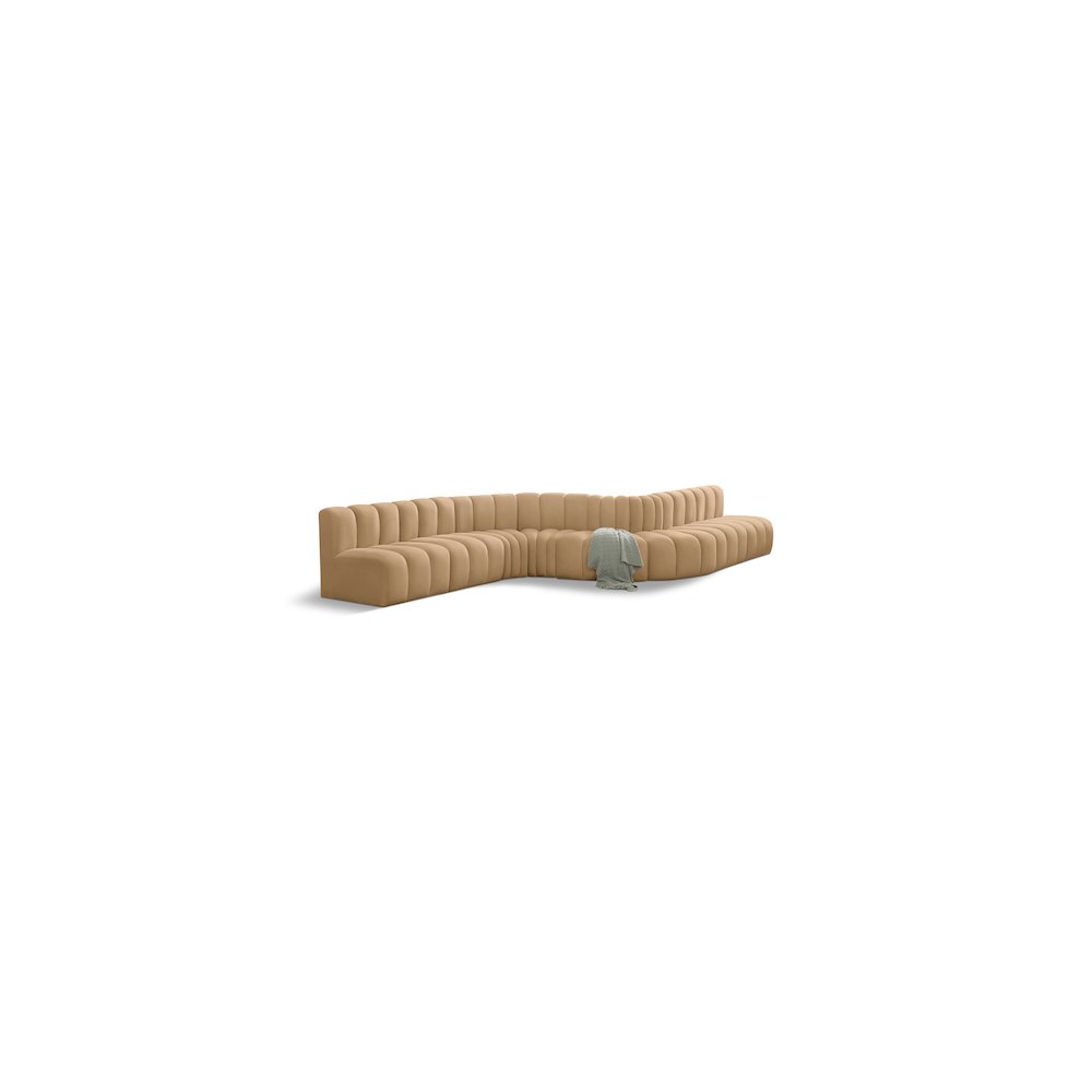 Arc Camel Velvet Modular Sofa
