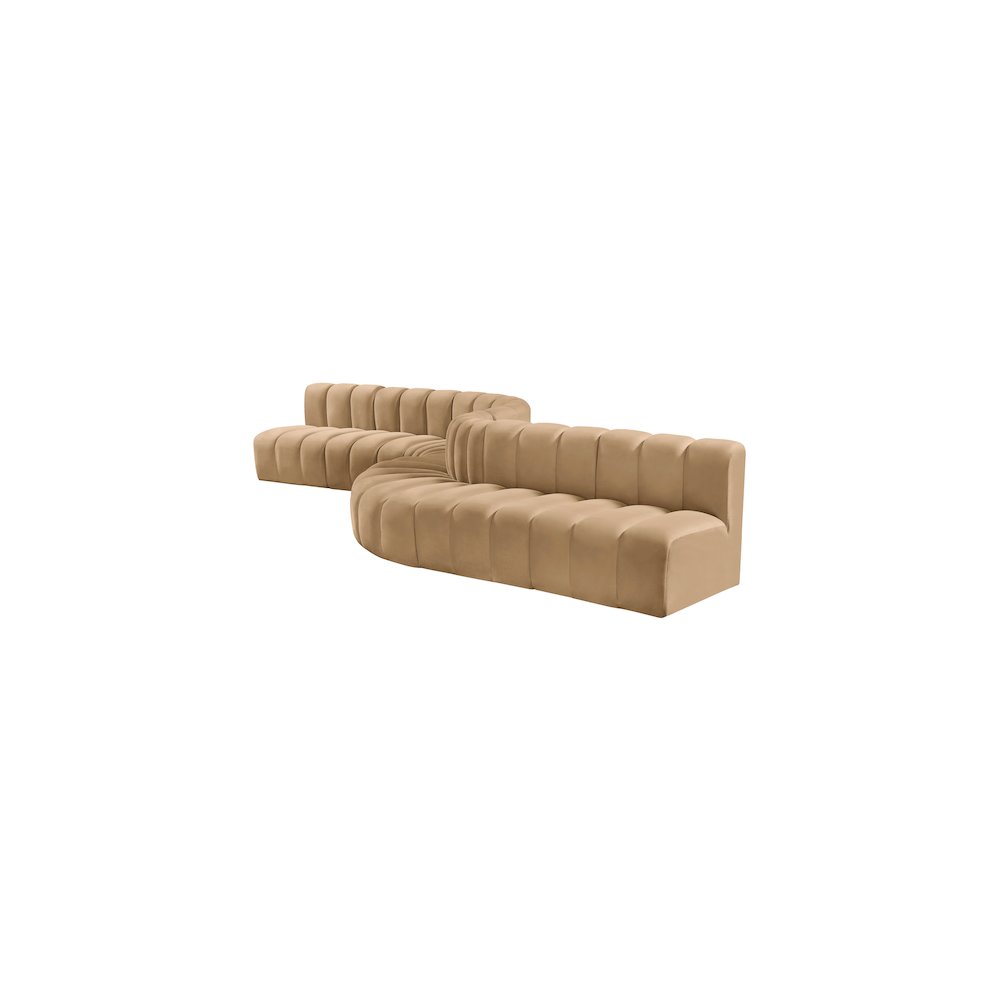 Arc Camel Velvet Modular Sofa