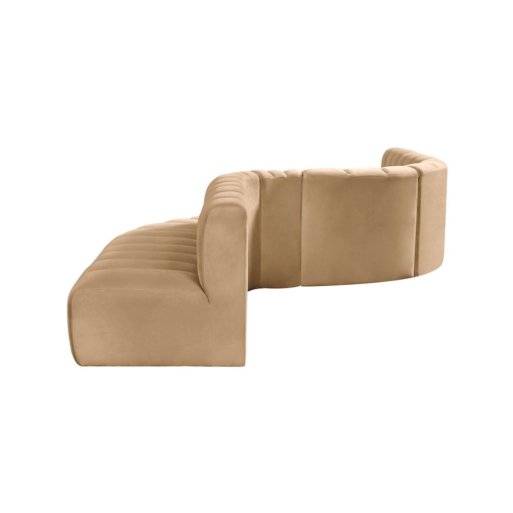 Arc Camel Velvet Modular Sofa