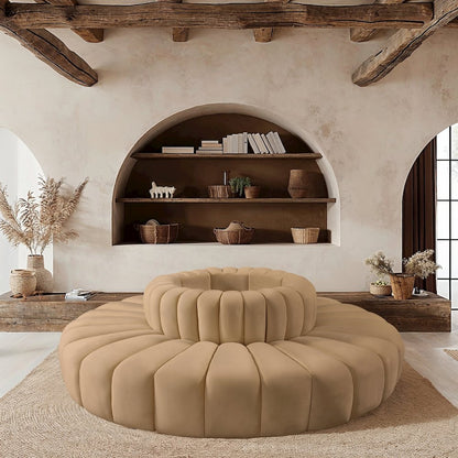 Arc Camel Velvet Modular Sofa