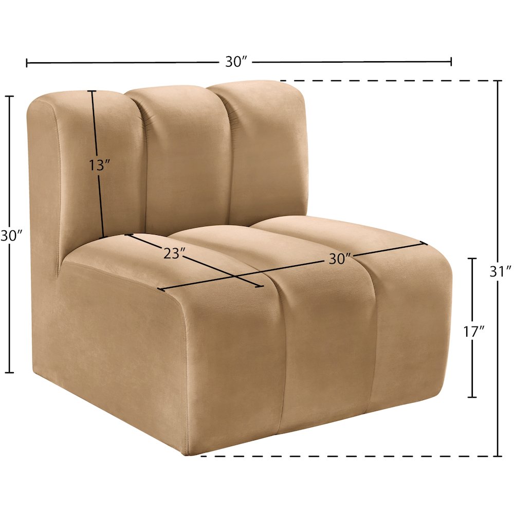 Arc Camel Velvet Straight Chair