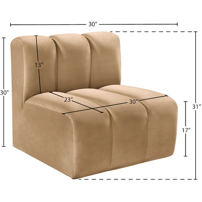 Arc Camel Velvet Straight Chair