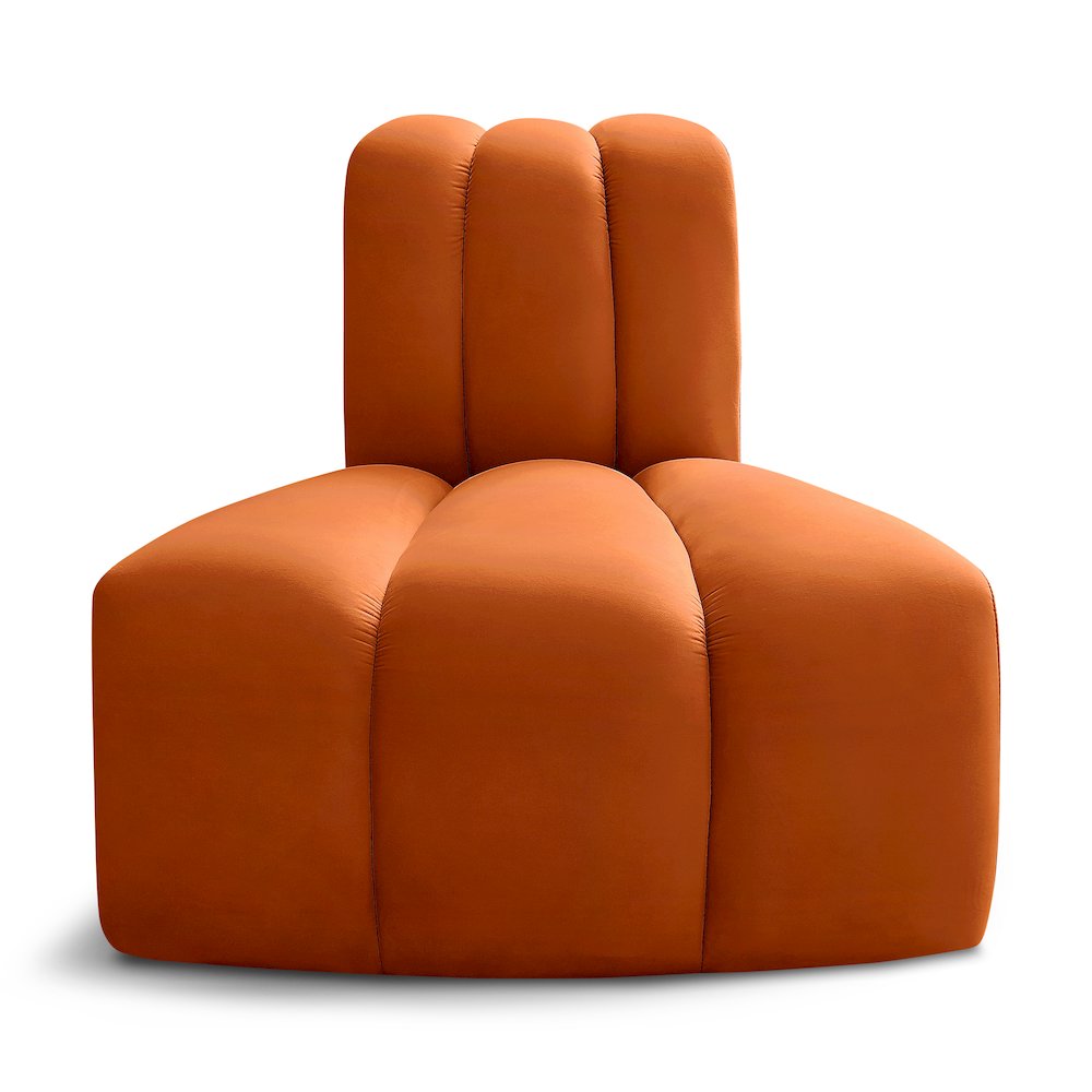 Arc Cognac Velvet Reverse Corner