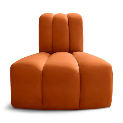 Arc Cognac Velvet Reverse Corner