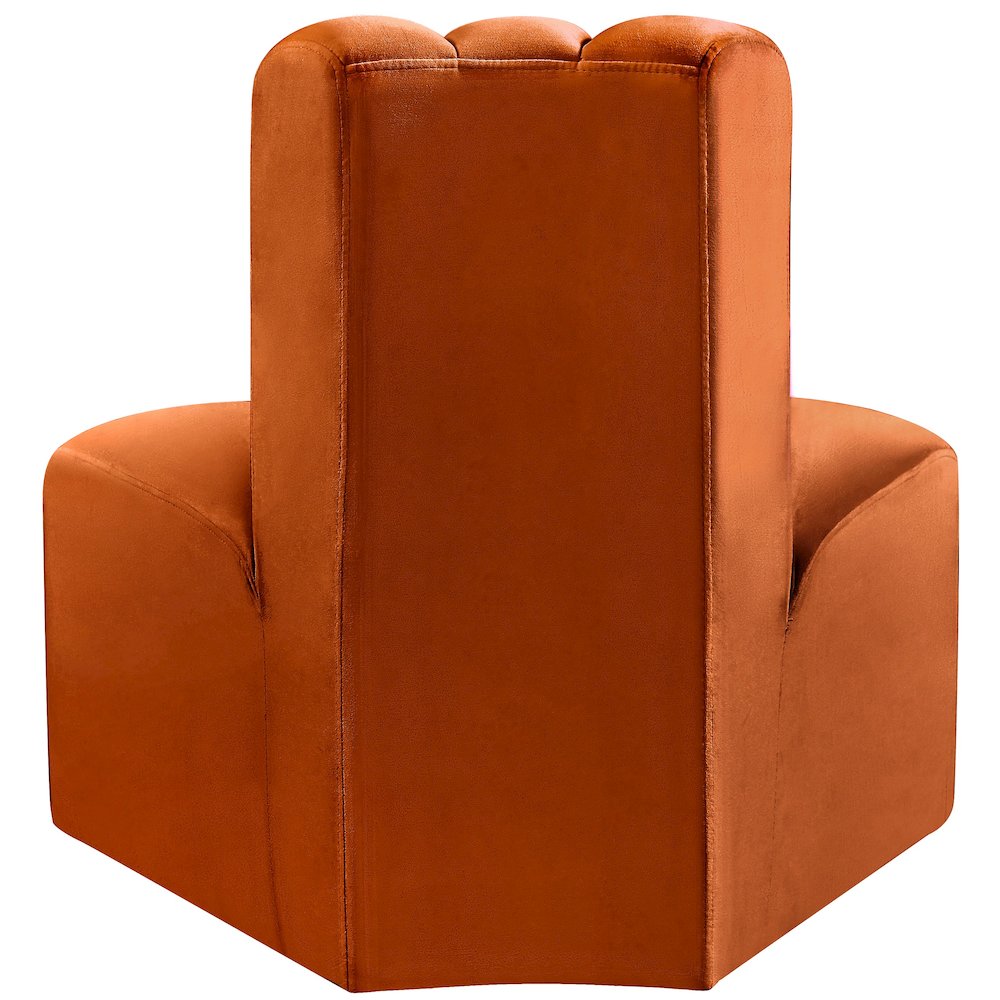 Arc Cognac Velvet Reverse Corner