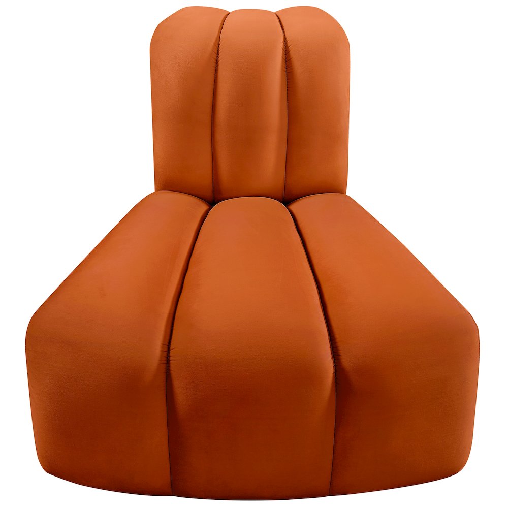 Arc Cognac Velvet Reverse Corner