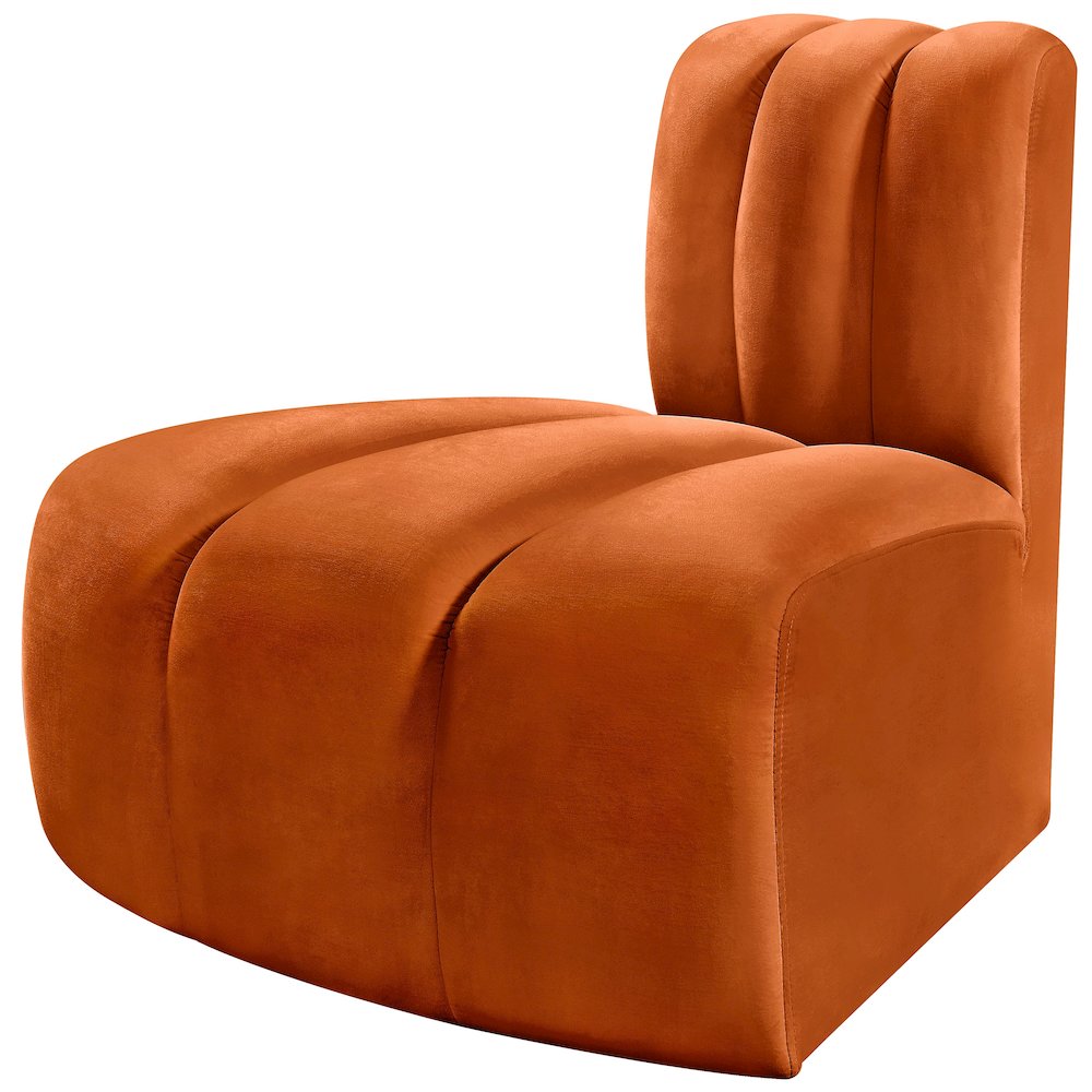 Arc Cognac Velvet Reverse Corner