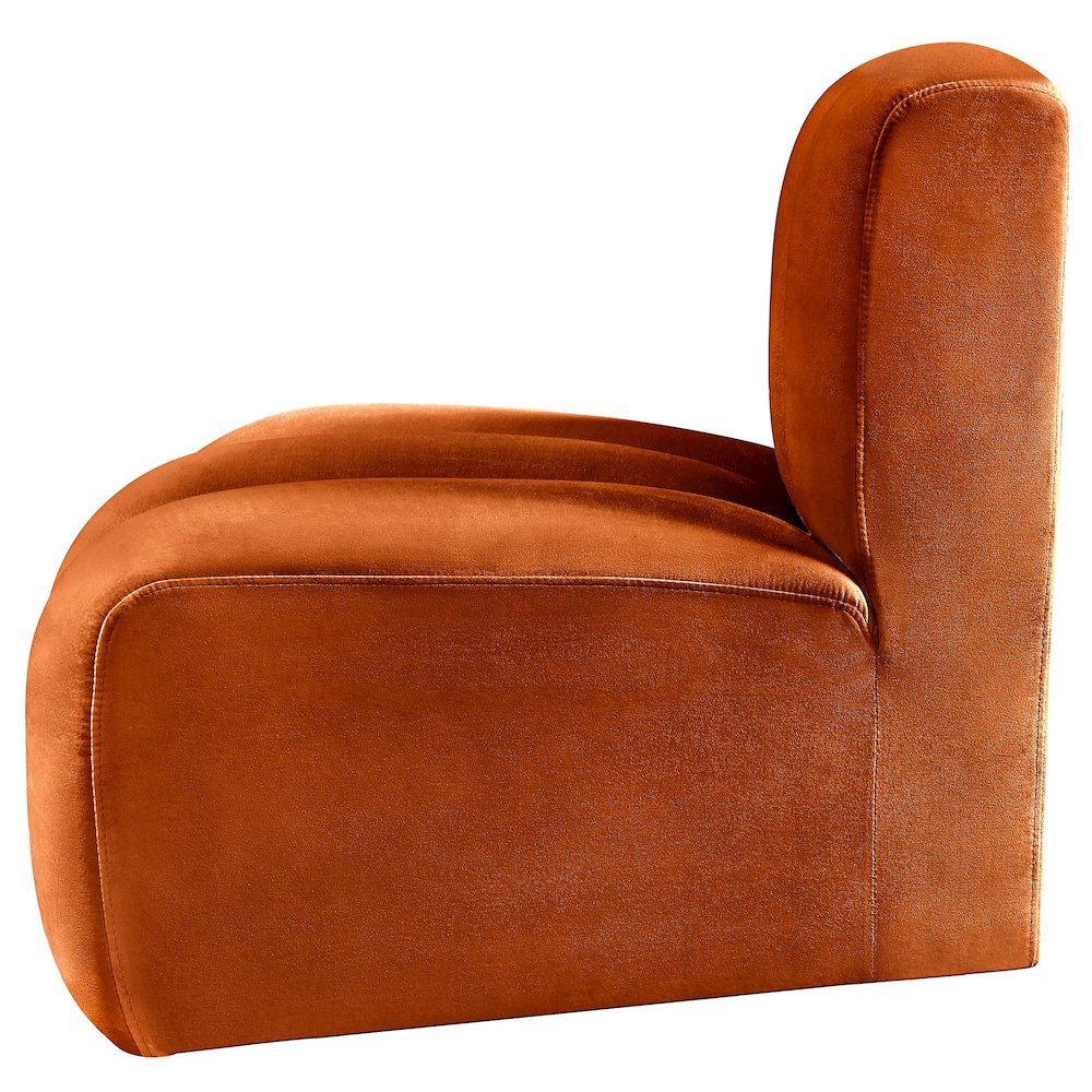 Arc Cognac Velvet Reverse Corner