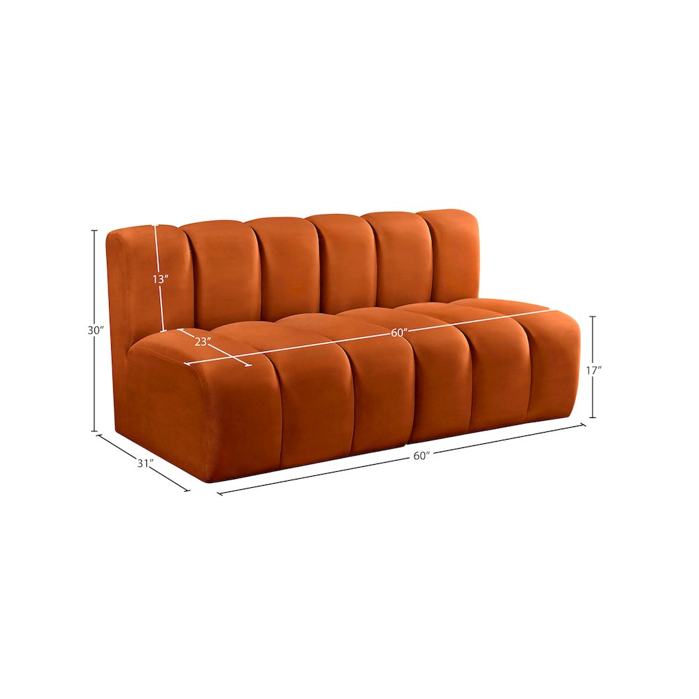 Arc Cognac Velvet Modular Sofa