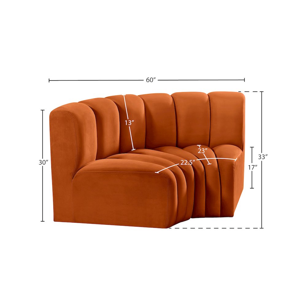 Arc Cognac Velvet Modular Sofa