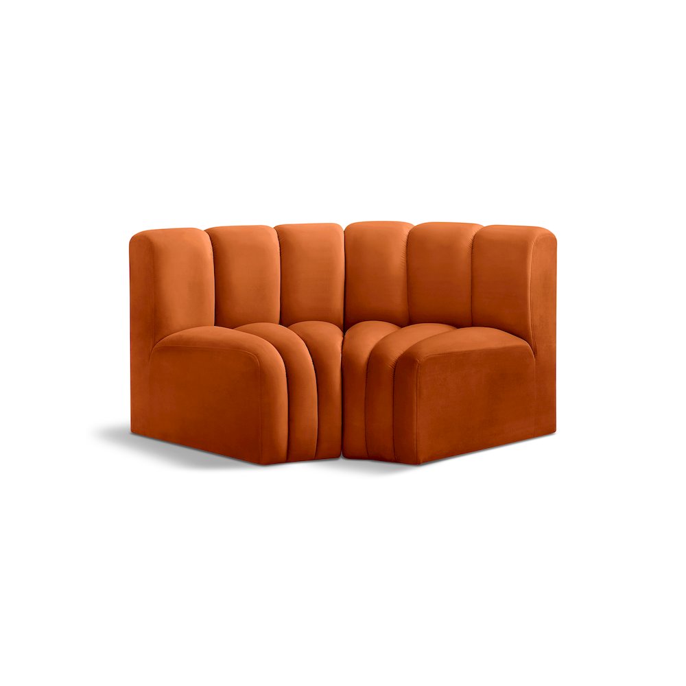Arc Cognac Velvet Modular Sofa