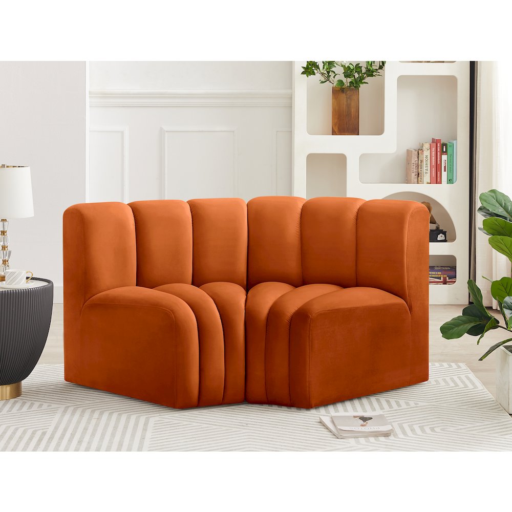 Arc Cognac Velvet Modular Sofa