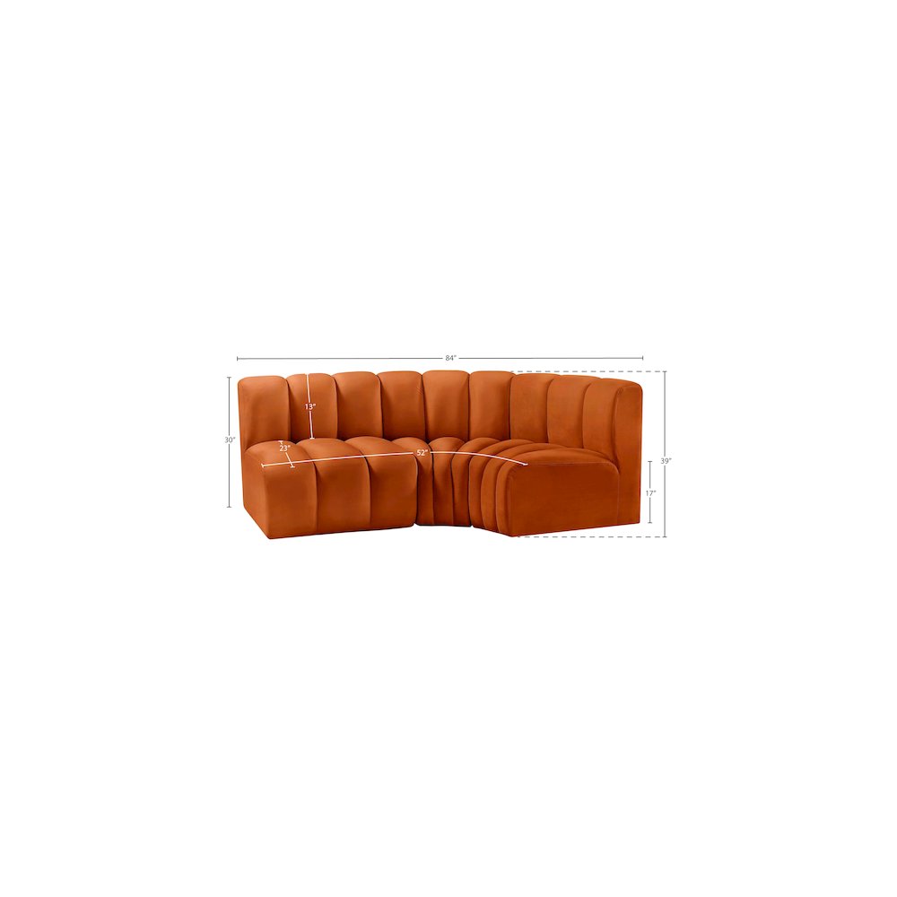 Arc Cognac Velvet Modular Sofa