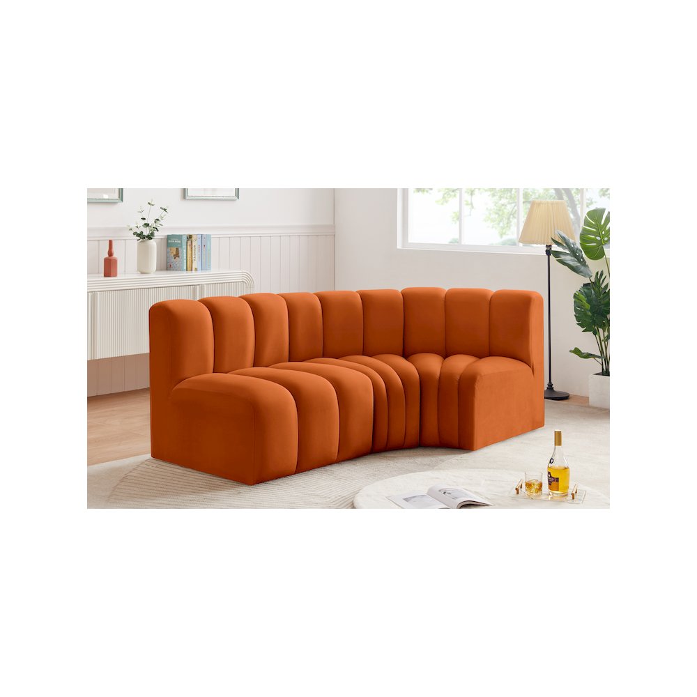 Arc Cognac Velvet Modular Sofa