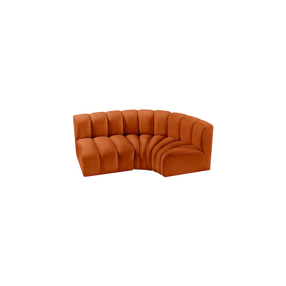Arc Cognac Velvet Modular Sofa