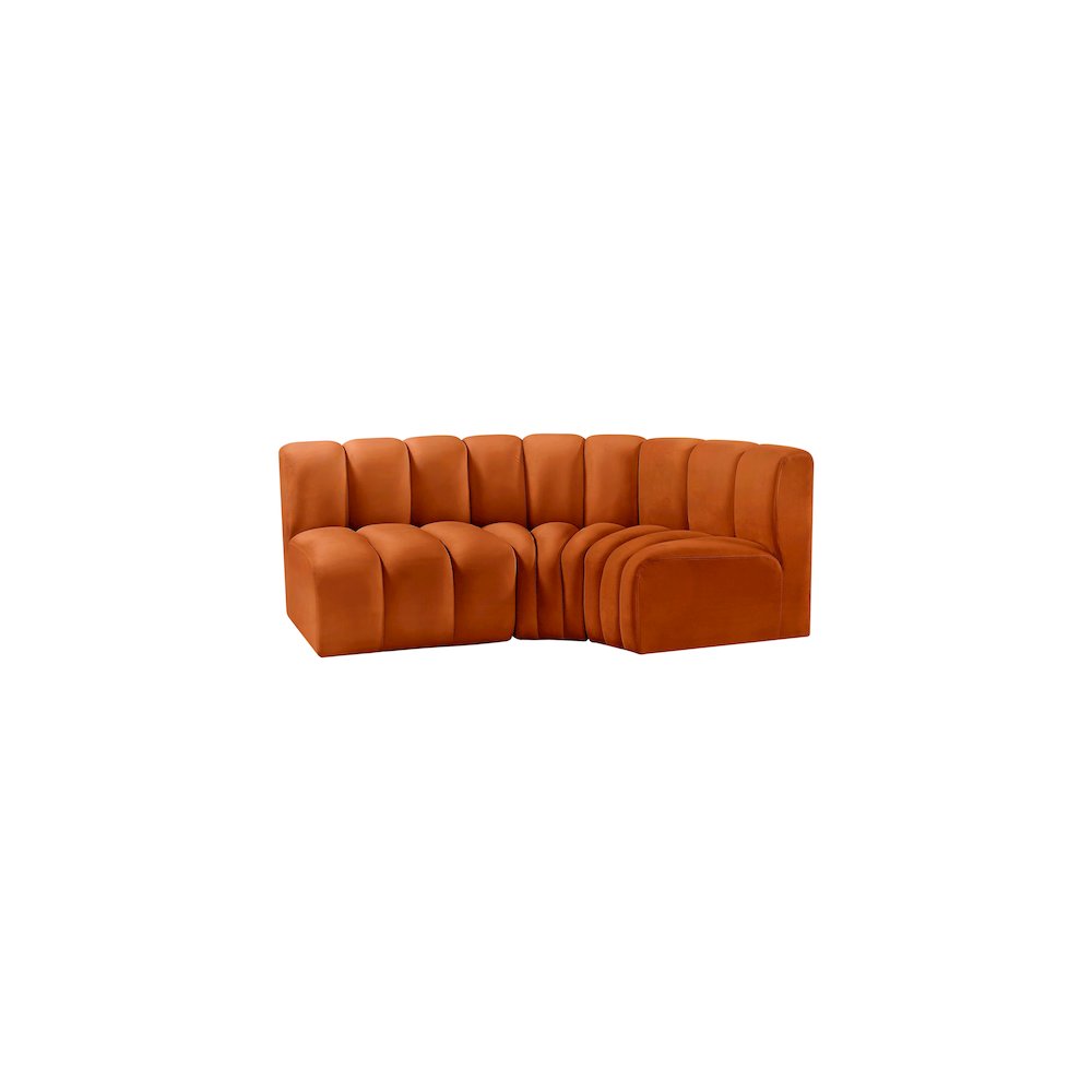 Arc Cognac Velvet Modular Sofa