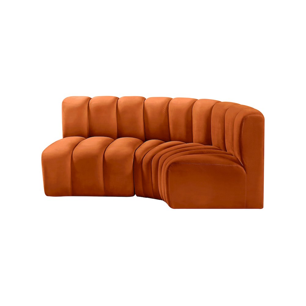 Arc Cognac Velvet Modular Sofa