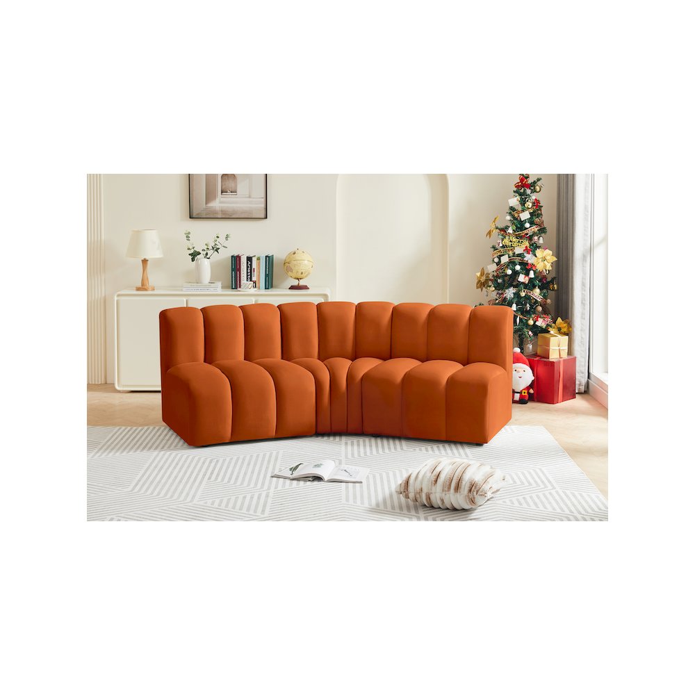Arc Cognac Velvet Modular Sofa