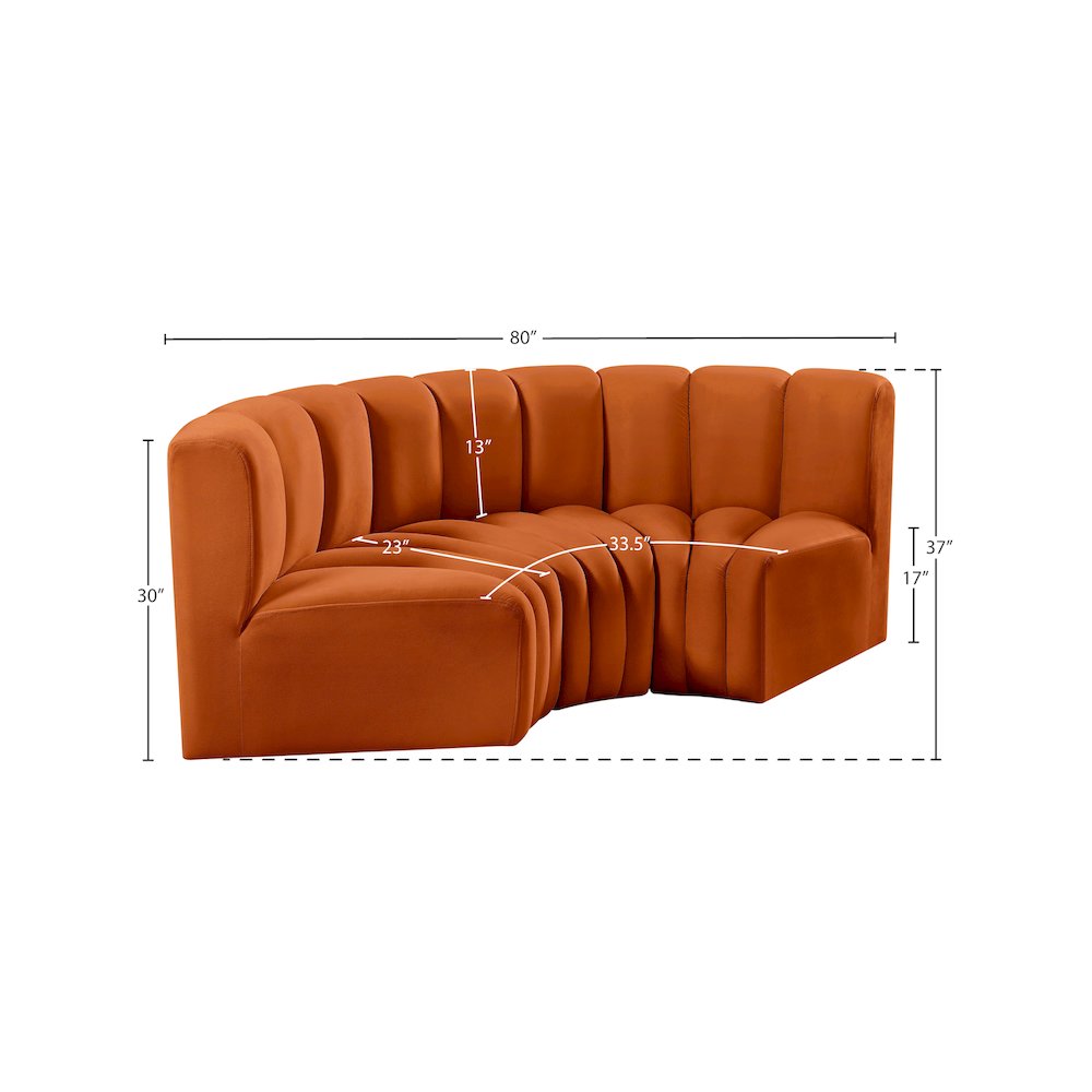 Arc Cognac Velvet Modular Sofa