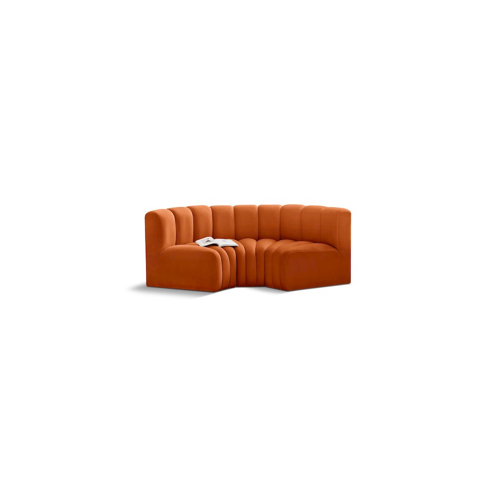 Arc Cognac Velvet Modular Sofa