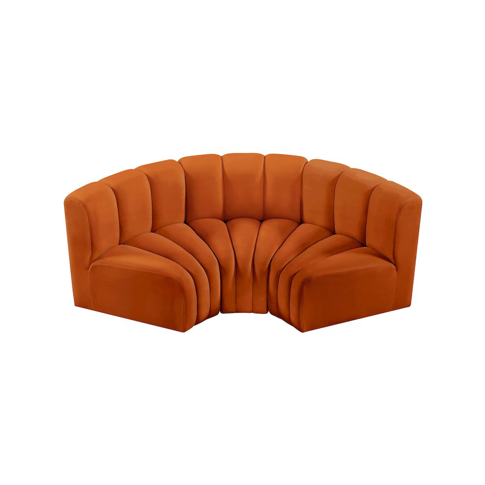 Arc Cognac Velvet Modular Sofa