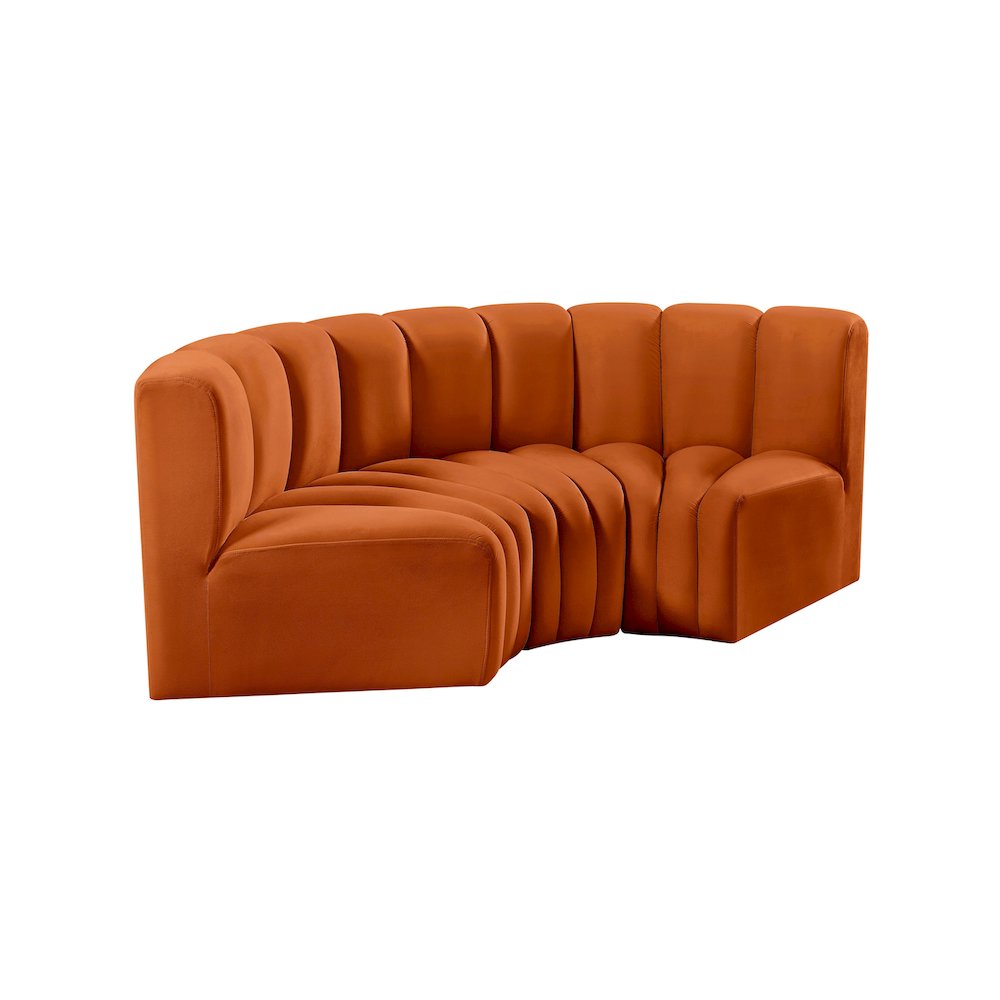 Arc Cognac Velvet Modular Sofa
