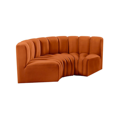 Arc Cognac Velvet Modular Sofa