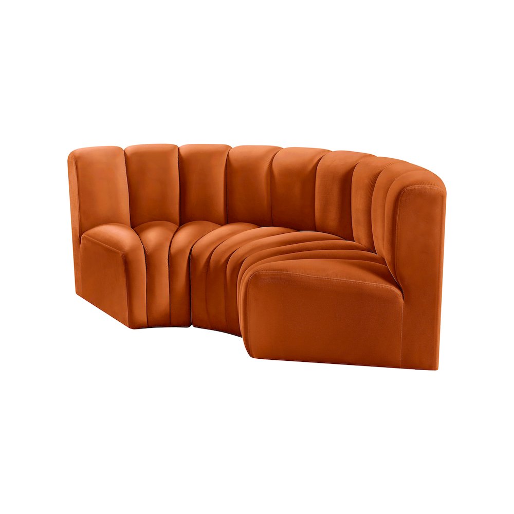 Arc Cognac Velvet Modular Sofa