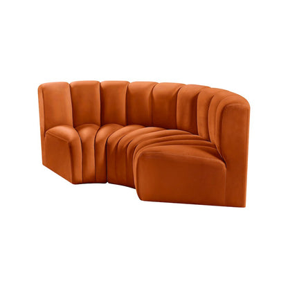 Arc Cognac Velvet Modular Sofa