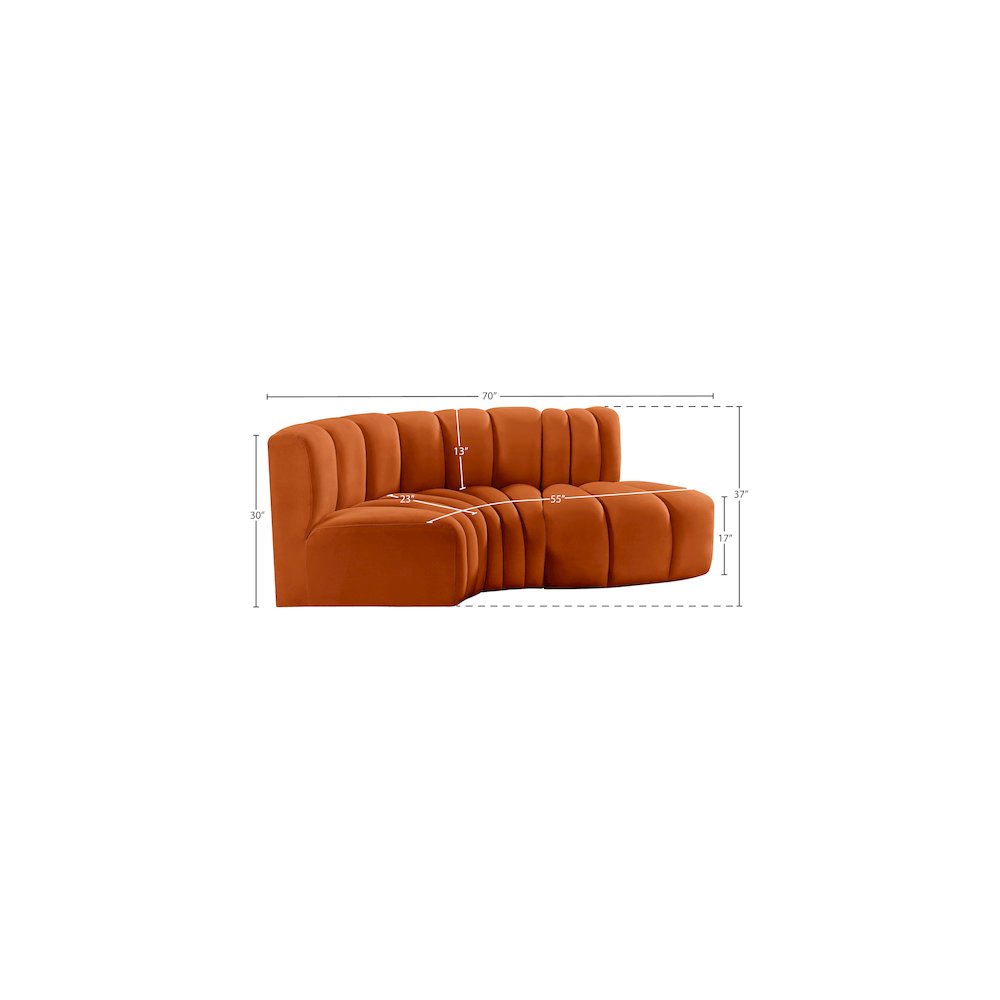 Arc Cognac Velvet Modular Sofa