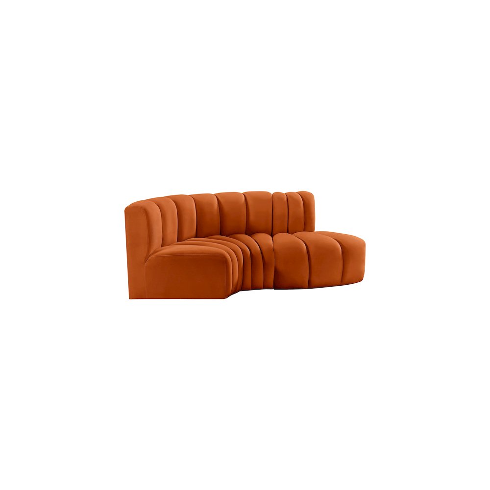 Arc Cognac Velvet Modular Sofa