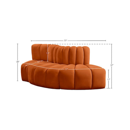 Arc Cognac Velvet Modular Sofa