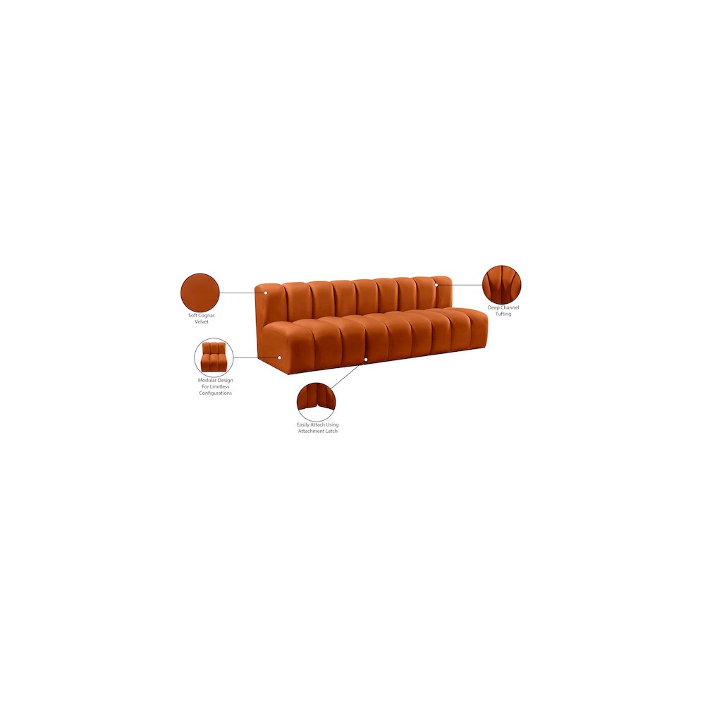 Arc Cognac Velvet Modular Sofa