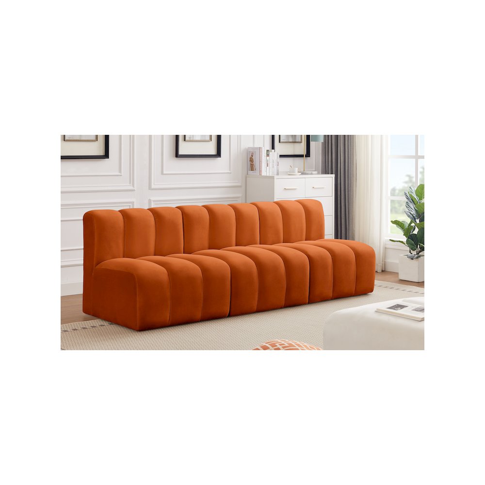 Arc Cognac Velvet Modular Sofa