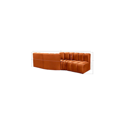 Arc Cognac Velvet Modular Sofa