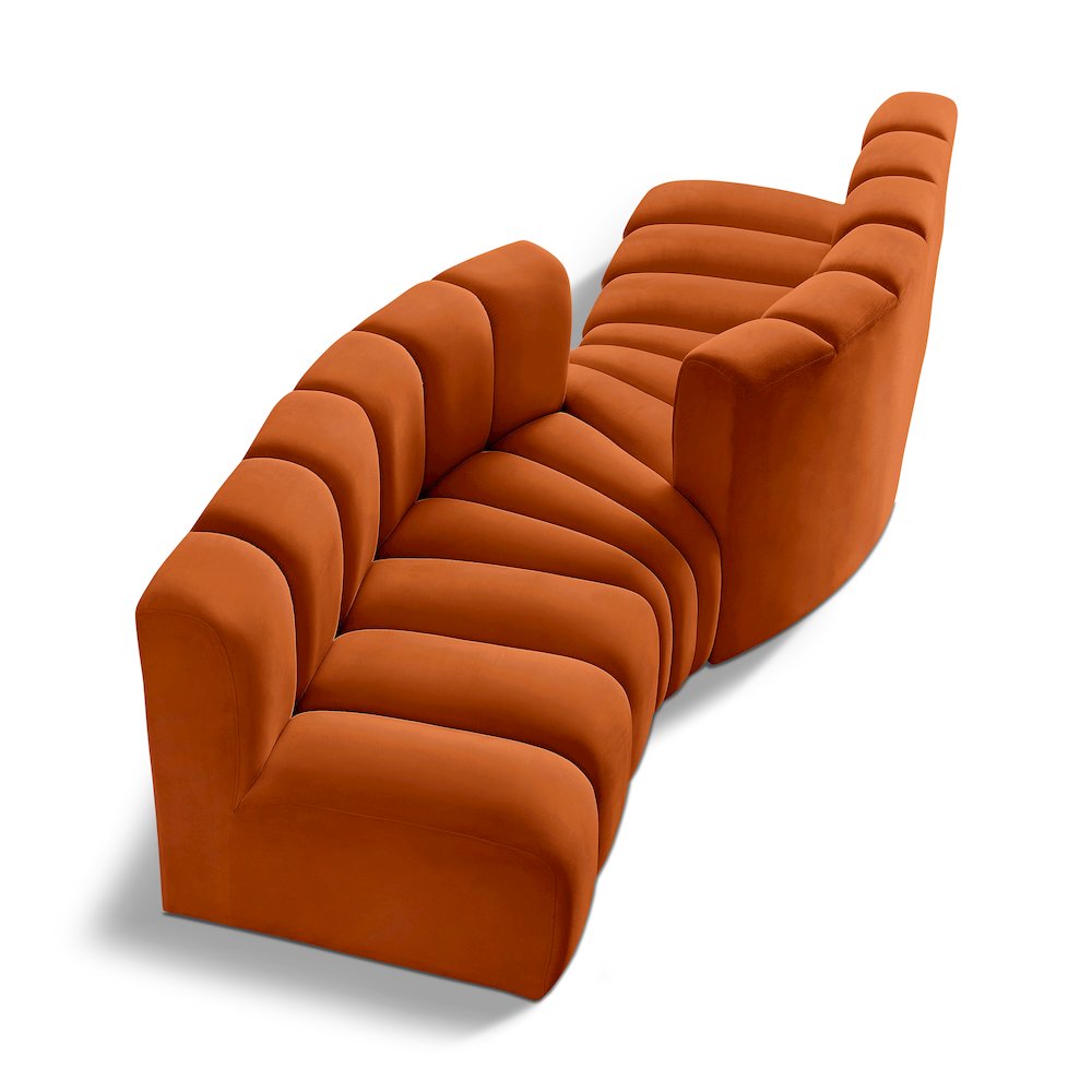 Arc Cognac Velvet Modular Sofa