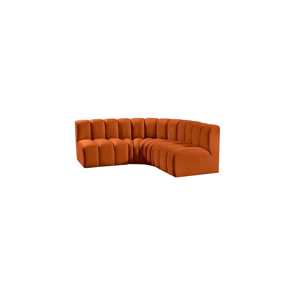 Arc Cognac Velvet Modular Sofa