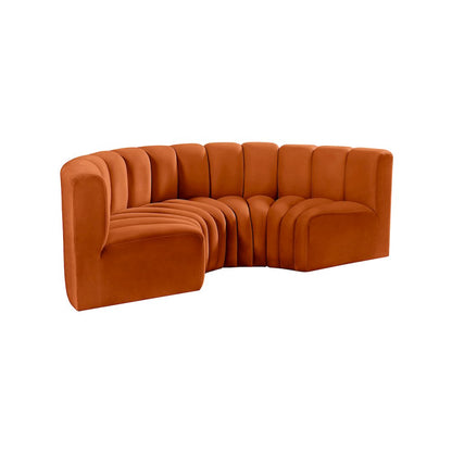 Arc Cognac Velvet Modular Sofa