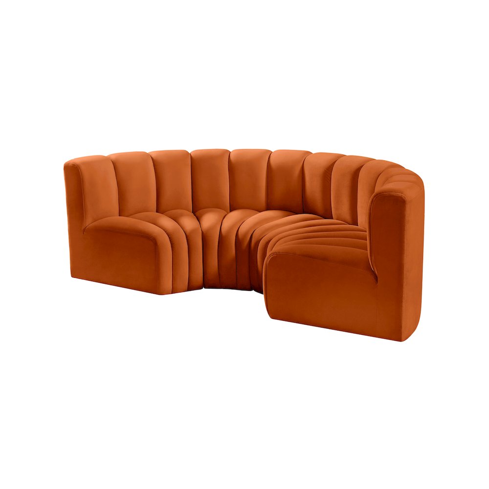 Arc Cognac Velvet Modular Sofa