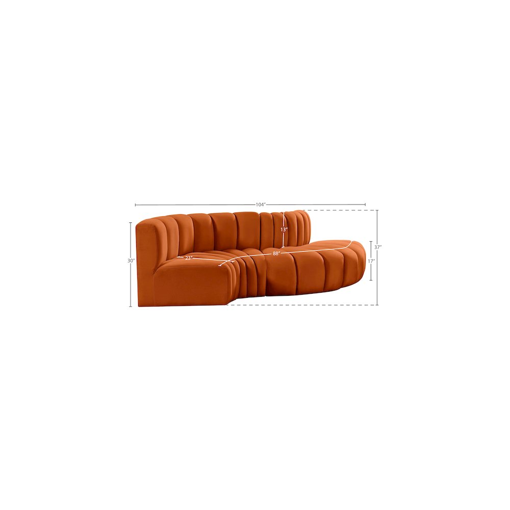 Arc Cognac Velvet Modular Sofa