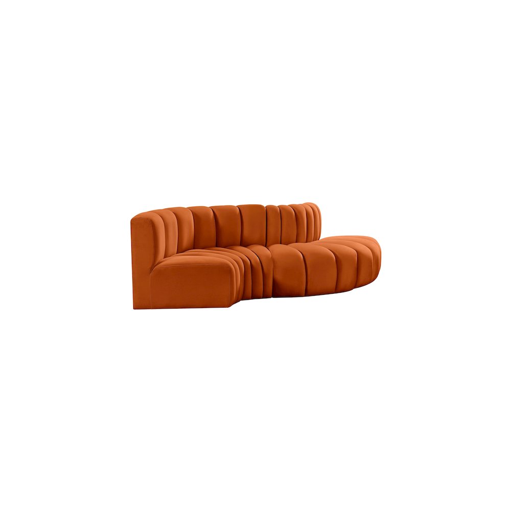 Arc Cognac Velvet Modular Sofa